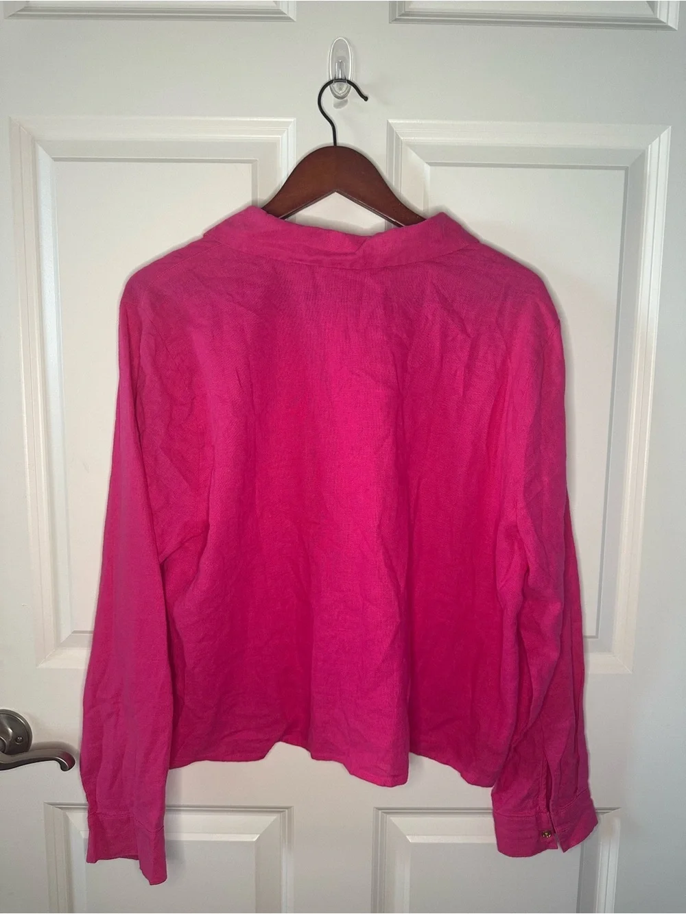 Michael Kors Pink Linen Blend Button Front Shirt Coastal Resort Womens